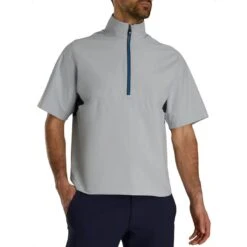 FootJoy HydroLite X Short Sleeve Rain Pullover -Silver Putters footjoy hydrolite x short sleeve rain pullover grey navy itempicture