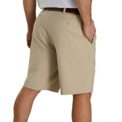 FootJoy Pleated Shorts 7 FootJoy Pleated Shorts -Silver Putters footjoy pleated shorts khaki back itempicture