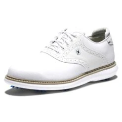 FootJoy Traditions Golf Shoes White -Silver Putters footjoy traditions golf shoes white white angle itempicture