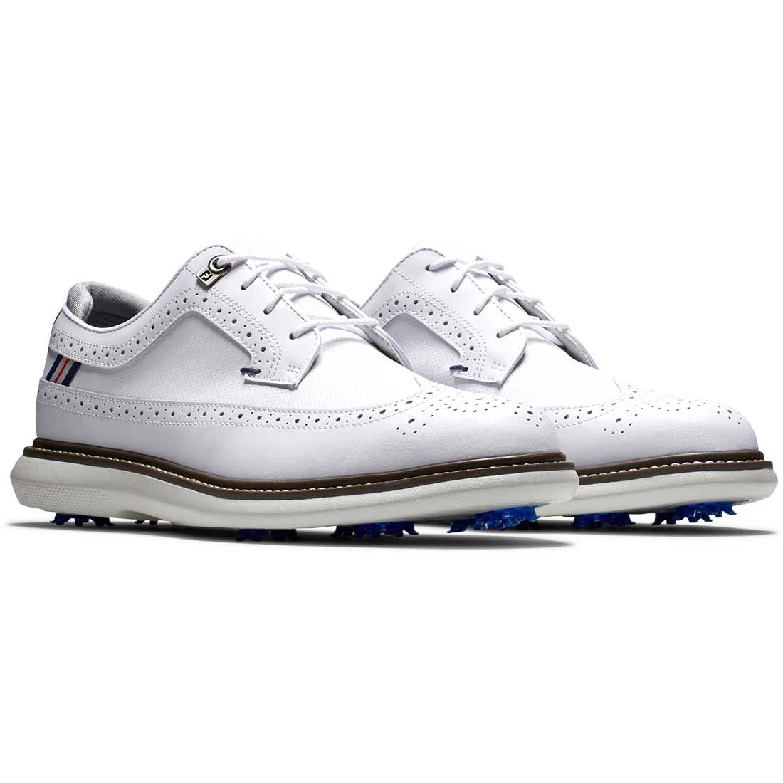 FootJoy Traditions Wing Tip Golf Shoes White/Navy/Grey 6 FootJoy Traditions Wing Tip Golf Shoes White/Navy/Grey - Image 4