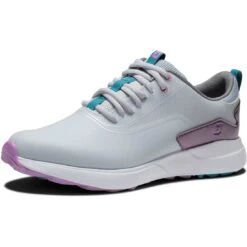 FootJoy Women's Performa Golf Shoes Light Grey/Purple -Silver Putters footjoy womens performa golf shoes light grey purple 99204 toe itempicture