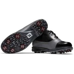 FootJoy Women's Premiere Series Golf Shoes Cap Toe Charcoal/Black -Silver Putters footjoy womens premiere series golf shoes charcoal black cap combo toe itempicture