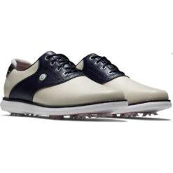 FootJoy Women's Traditions Saddle Golf Shoes Cream/Navy -Silver Putters footjoy womens traditions saddle golf shoes cream navy 97922 pair itempicture