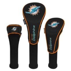 Team Effort NFL Set Of 3 Headcovers 35 Team Effort NFL Set Of 3 Headcovers -Silver Putters mcarthur sports nfl set of 3 headcovers miami dolphins