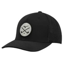 Mizuno Crossed Clubs Mesh Snapback Hat -Silver Putters mizuno crossed clubs mesh snapback hat black itempicture