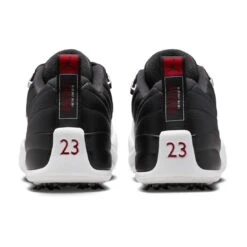 Nike Air Jordan XII Low G Golf Shoes Black/White/Varsity Red -Silver Putters nike air jordan xii low golf shoes black white varsity red back itempicture