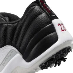 Nike Air Jordan XII Low G Golf Shoes Black/White/Varsity Red -Silver Putters nike air jordan xii low golf shoes black white varsity red detail3 itempicture