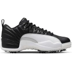 Nike Air Jordan XII Low G Golf Shoes Black/White/Varsity Red -Silver Putters nike air jordan xii low golf shoes black white varsity red side itempicture