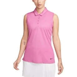 Nike Women's Dri-FIT Victory Sleeveless Polo -Silver Putters nike womens dri fit victory sleeveless polo cosmic fuchsia itempicture