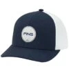 Ping Stars And Stripes Trucker Snapback -Silver Putters ping 2023 stars and stripes trucker snapback hat front itempicture