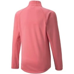 Puma Girls Quarter Zip Pullover -Silver Putters puma 2021 girls quarter zip pullover parfait pink back itempicture