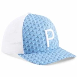 Puma Palms Trucker Hat 9 Puma Palms Trucker Hat -Silver Putters puma 2023 palms trucker hat regal blue navy blazer front itempicture