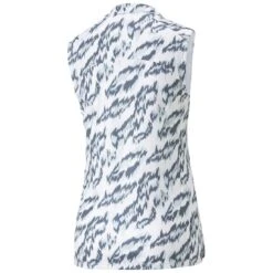 Puma Women's MATTR Animal Sleeveless Polo 7 Puma Women's MATTR Animal Sleeveless Polo -Silver Putters puma 2023 womens mattr animal sleeveless polo bright white evening sky back itempicture