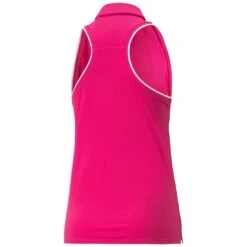 Puma Women's MATTR Peak Sleeveless Polo -Silver Putters puma 2023 womens mattr peak sleeveless polo orchid shadow back itempicture