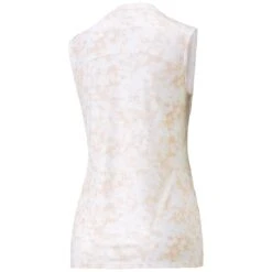 Puma Women's MATTR Stillwater Sleeveless Polo -Silver Putters puma 2023 womens mattr stillwater sleeveless polo rose dust back itempicture