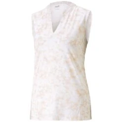 Puma Women's MATTR Stillwater Sleeveless Polo -Silver Putters puma 2023 womens mattr stillwater sleeveless polo rose dust itempicture