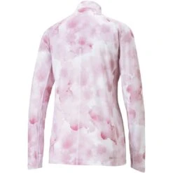 Puma Women's YOU-V Cloud Quarter Zip -Silver Putters puma 2023 womens you v cloud quarter zip orchid shadow back itempicture