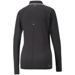 Puma Women's YOU-V Long Sleeve Polo -Silver Putters puma 2023 womens you v long sleeve polo black back itempicture