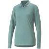 Puma Women's YOU-V Long Sleeve Polo -Silver Putters puma 2023 womens you v long sleeve polo day dream itempicture