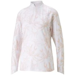 Puma Women's YOU-V Palm Quarter Zip -Silver Putters puma 2023 womens you v palm quarter zip rose dust itempicture