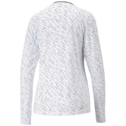 Puma Women's YOU-V Whitewater Long Sleeve Polo -Silver Putters puma 2023 womens you v whitewater long sleeve polo white navy blazer back itempicture