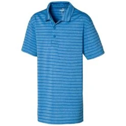 Puma Boys Rotation Stripe Polo -Silver Putters puma boys rotation stripe polo ibiza blue