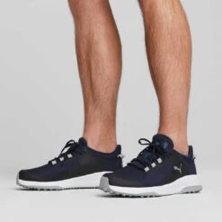 Puma Fusion Grip Golf Shoes Navy/Silver/Quiet Shade -Silver Putters puma fusion grip golf shoes navy silver quiet shade 377527 03 model1 itempicture