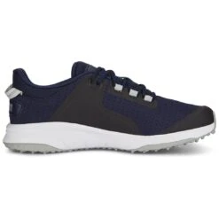 Puma Fusion Grip Golf Shoes Navy/Silver/Quiet Shade -Silver Putters puma fusion grip golf shoes navy silver quiet shade 377527 03 profile2 itempicture