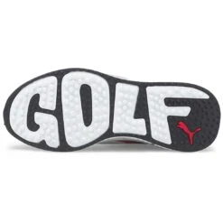 Puma GS-Fast Golf Shoes White/High Rise/High Risk Red -Silver Putters puma gs fast golf shoes white high rise high risk red 376357 04 bottom itempicture