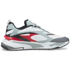 Puma GS-Fast Golf Shoes White/High Rise/High Risk Red -Silver Putters puma gs fast golf shoes white high rise high risk red 376357 04 profile2 itempicture
