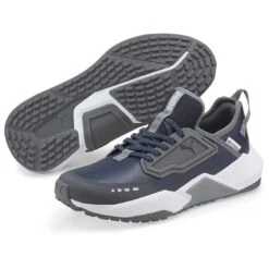 Puma GS.One Golf Shoes Navy Blazer/Quiet Shade -Silver Putters puma gs one golf shoes navy blazer quiet shade pair itempicture