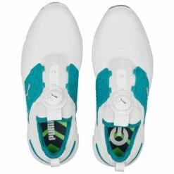 Puma Ignite Articulate Disc Golf Shoes White/Silver/Green Lagoon -Silver Putters puma ignite articulate disc white silver green lagoon 376079 08 top itempicture