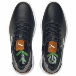 Puma Ignite Articulate Leather Golf Shoes Black -Silver Putters puma ignite articulate leather golf shoes black 376155 02 top itempicture