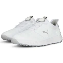 Puma Ignite Elevate Disc Golf Shoes White/Silver -Silver Putters puma ignite elevate disc golf shoes white silver 376080 01 pair itempicture