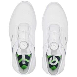 Puma Ignite Elevate Disc Golf Shoes White/Silver -Silver Putters puma ignite elevate disc golf shoes white silver 376080 01 top itempicture