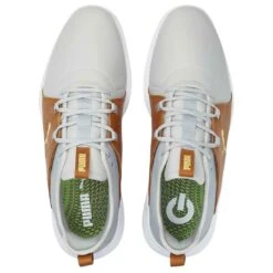 Puma Ignite Fasten8 Crafted Golf Shoes High Rise/Gold/Leather Brown -Silver Putters puma ignite fasten8 crafted golf shoes high rise gold leather brown top itempicture