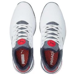 Puma Proadapt Alphacat Golf Shoes White/Navy Blazer/High Risk Red -Silver Putters puma proadapt alphacat golf shoes white navy blazer high risk red top itempicture