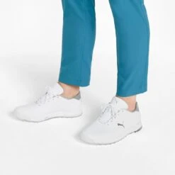 Puma Proadapt Alphacat Leather Golf Shoes White/Silver -Silver Putters puma proadapt alphacat leather golf shoes white silver 376044 01 mod1 itempicture