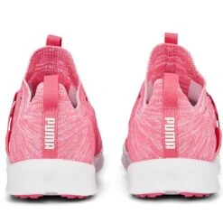 Puma Women's Laguna Fusion Knit Golf Shoes Sunset Pink/White -Silver Putters puma womens laguna fusion knit golf sunset pink white 376082 04 heel itempicture