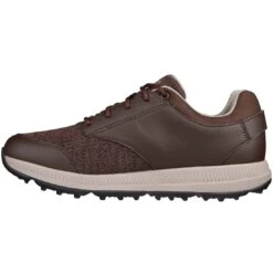 Skechers Arch Fit GO GOLF Elite 5 Range Golf Shoes Brown -Silver Putters sheckers arch fit go golf elite 5 range golf shoes brown spine itempicture