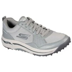 Skechers GO GOLF Arch Fit Line Up Golf Shoes Grey -Silver Putters skechers go golf arch fit line up golf shoes grey toe