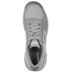 Skechers GO GOLF Arch Fit Line Up Golf Shoes Grey -Silver Putters skechers go golf arch fit line up golf shoes grey top