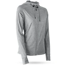 Sun Mountain Women's Second Layer Hooded Jacket -Silver Putters sun mountain 23 wmn second layer hooded jacket platinum itempicture