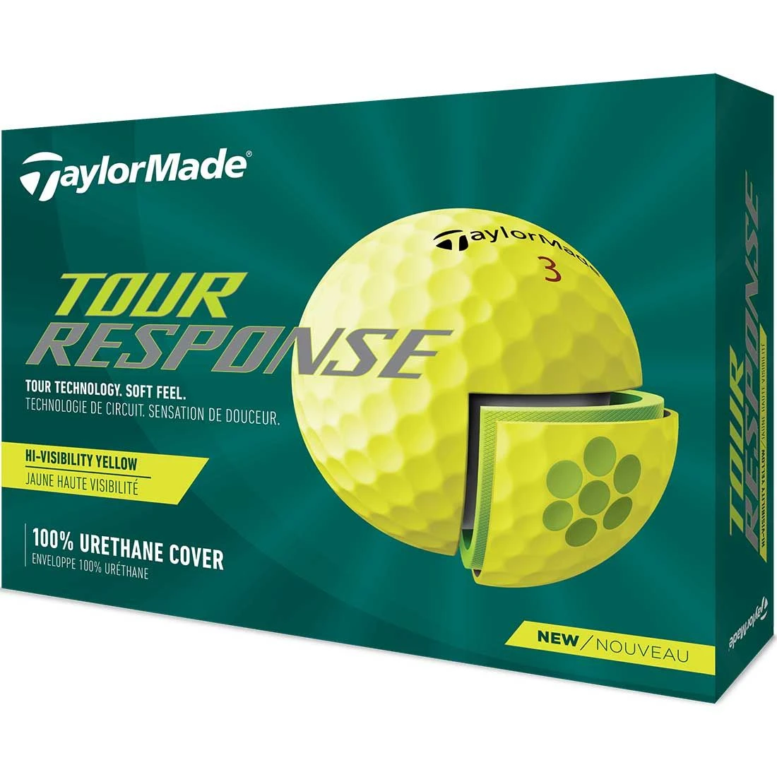 TaylorMade Tour Response Yellow Golf Balls 2 TaylorMade Tour Response Yellow Golf Balls
