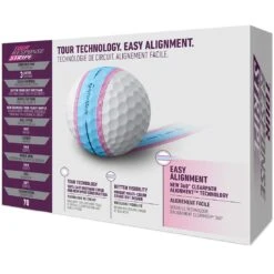 TaylorMade Tour Response Stripe Blue/Pink Golf Balls -Silver Putters taylormade 2023 tour response stripe blue pink golf balls tray itempicture