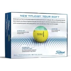 Titleist Tour Soft Yellow Golf Balls -Silver Putters titleist 2022 tour soft yellow golf balls back itempicture 1
