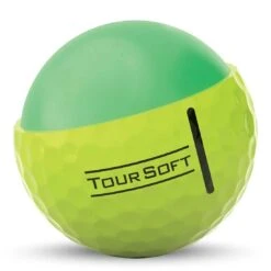 Titleist Tour Soft Yellow Personalized Golf Balls -Silver Putters titleist 2022 tour soft yellow golf balls core cutaway itempicture