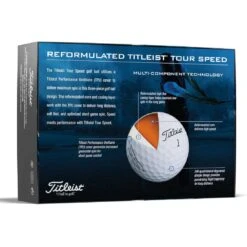 Titleist Tour Speed White Golf Balls -Silver Putters titleist 2022 tour speed white golf balls back itempicture 1