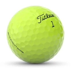 Titleist Pro V1 Yellow Golf Balls -Silver Putters titleist 2023 pro v1 yellow golf balls ball angle itempicture