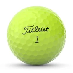 Titleist Pro V1 Yellow Personalized Golf Balls -Silver Putters titleist 2023 pro v1 yellow golf balls front stamp itempicture 1